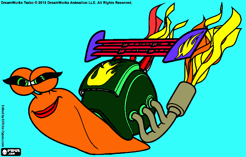 turbo chica fuego para colorear