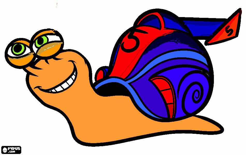 turbo el caracol mas rapido del universo para colorear