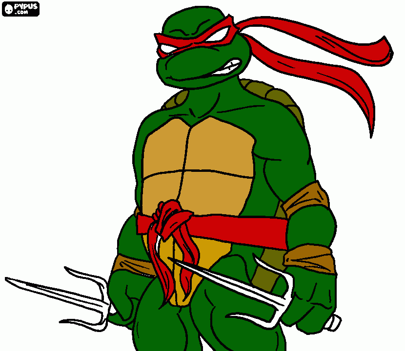 Turtle Ninja para colorear