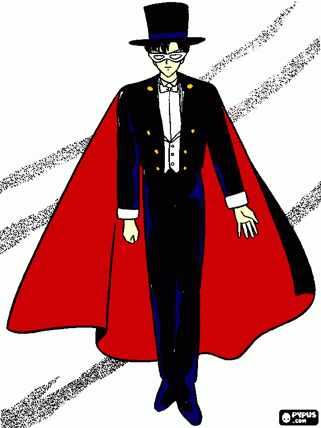 tuxedo mask para colorear