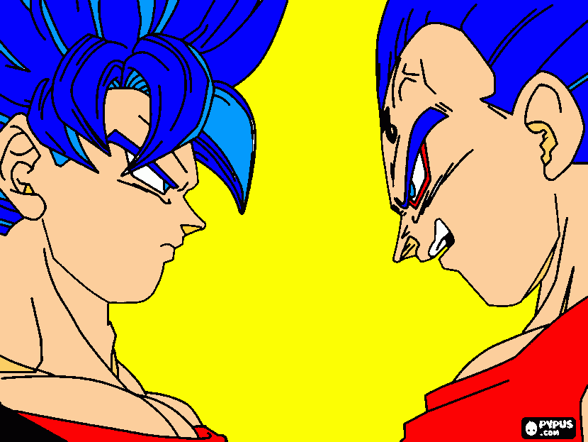 ultra goku vs ultra vegeta  para colorear