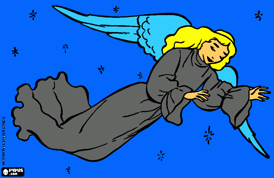 un  angelito  de navidad para colorear