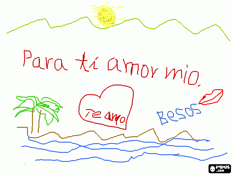 un corazon para ti, cargado ful de amor para colorear