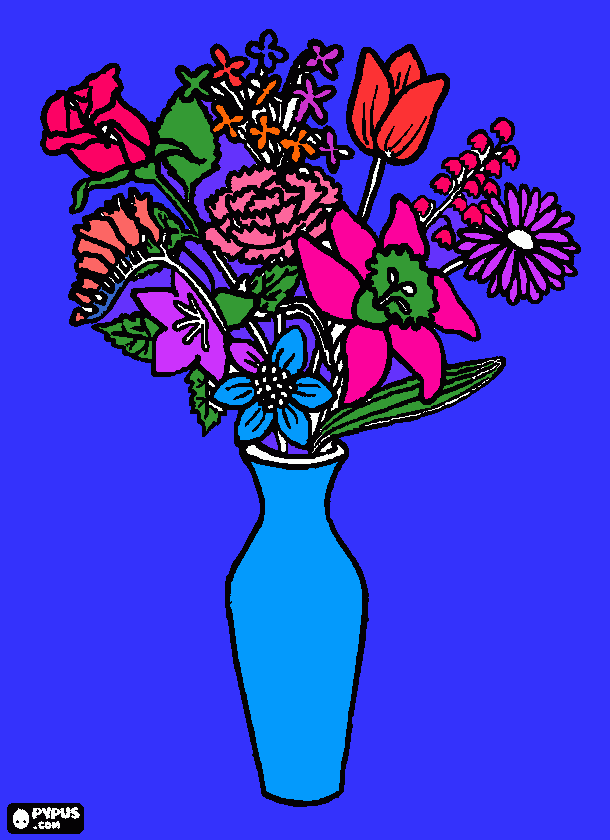 Un florero para colorear