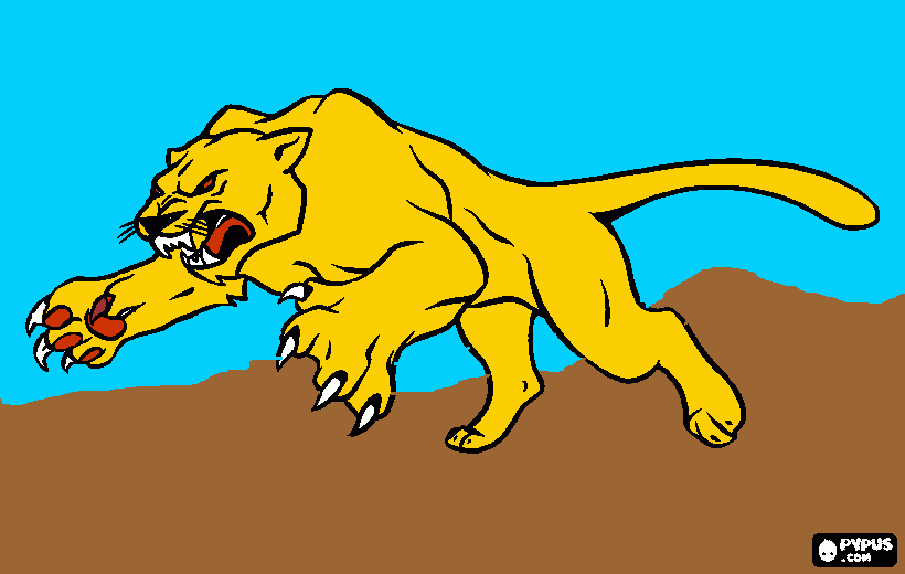 un gran puma para colorear