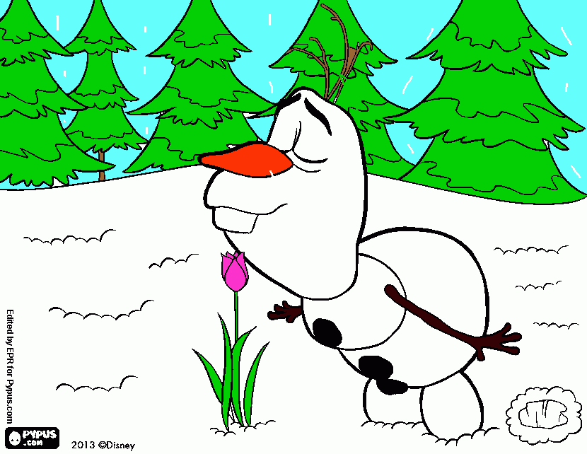 un olaf para colorear