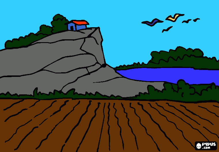 UN PAISAJE DE LA NATURALEZA para colorear