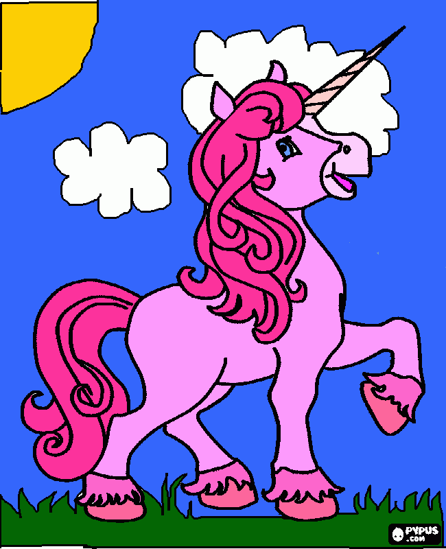 un unicornio feliz  para colorear