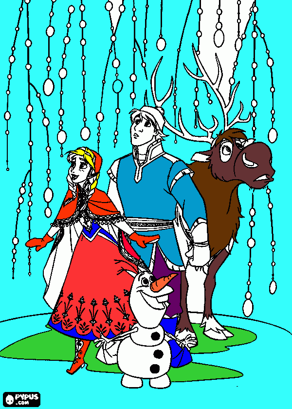 una aventura congelada frozen para colorear