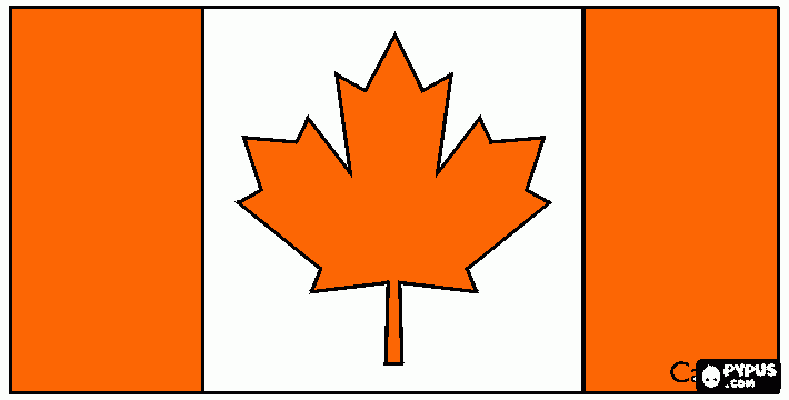 una bandera de Canada  para colorear