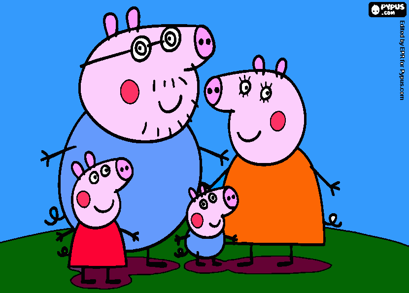 una bella familia para colorear