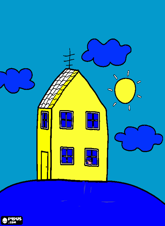 Una casa hermosa para colorear