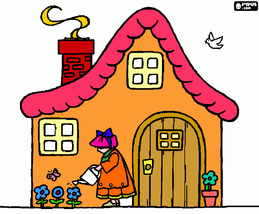 Una Casita De Colores para colorear