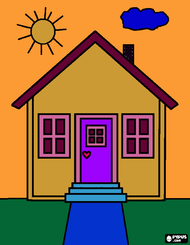 Una casita para colorear