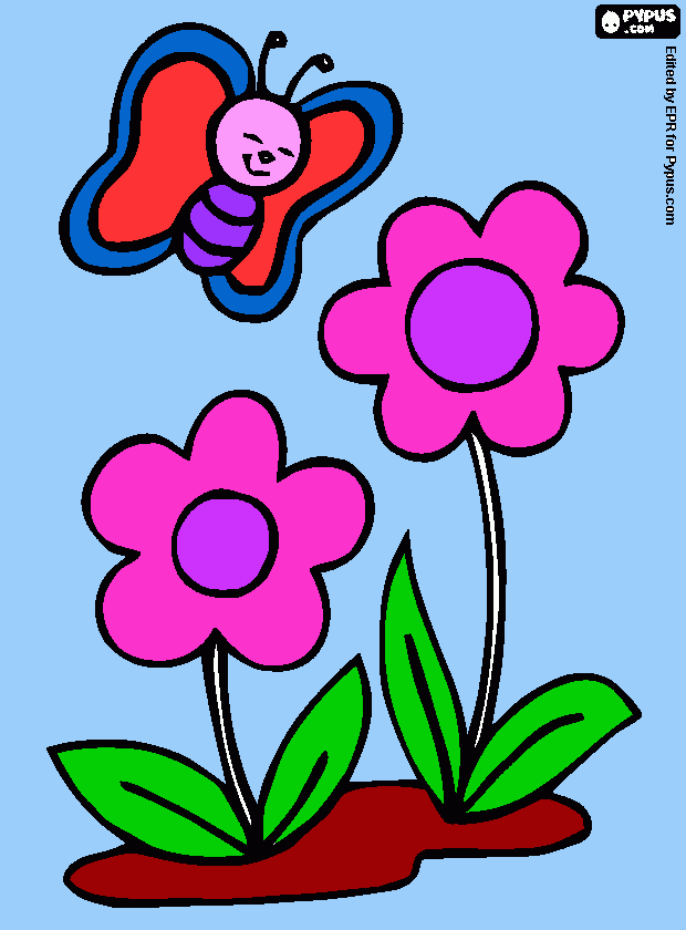 Una linda mariposa para colorear