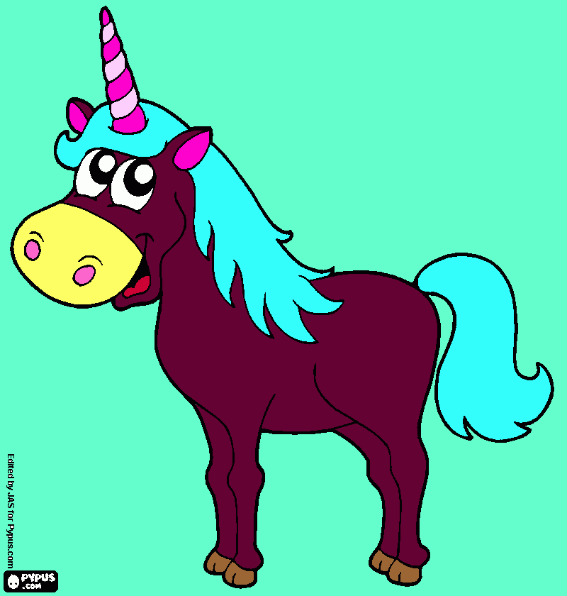 unicornio tierno para colorear