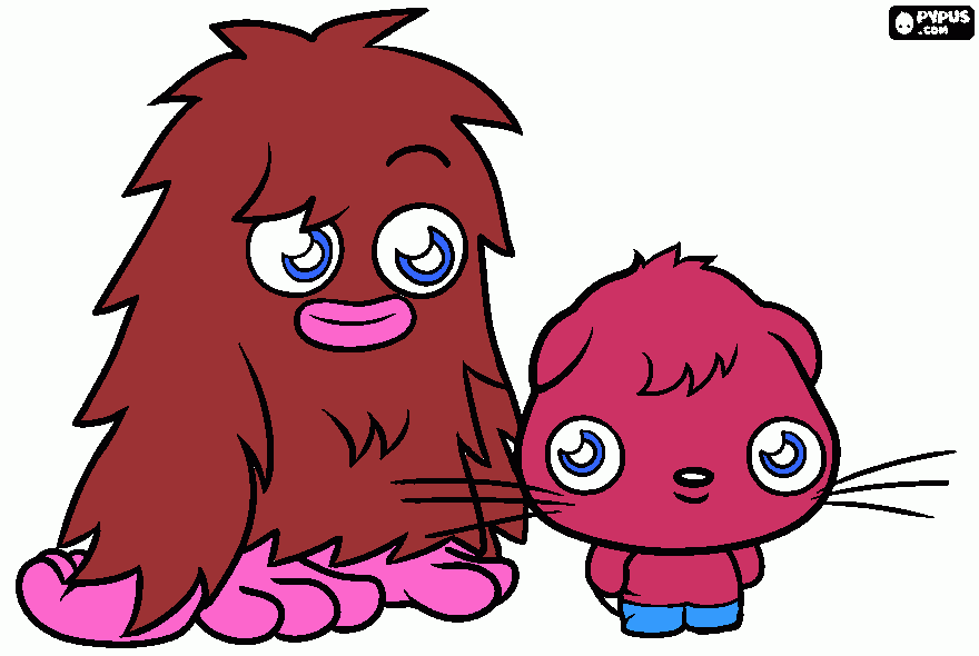 unos amigo del mundo moshi monster para colorear