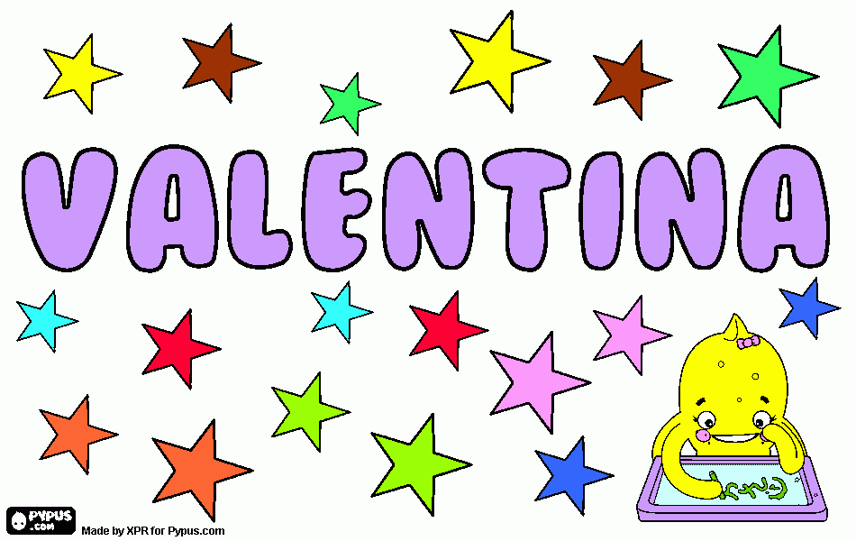 valentina para colorear