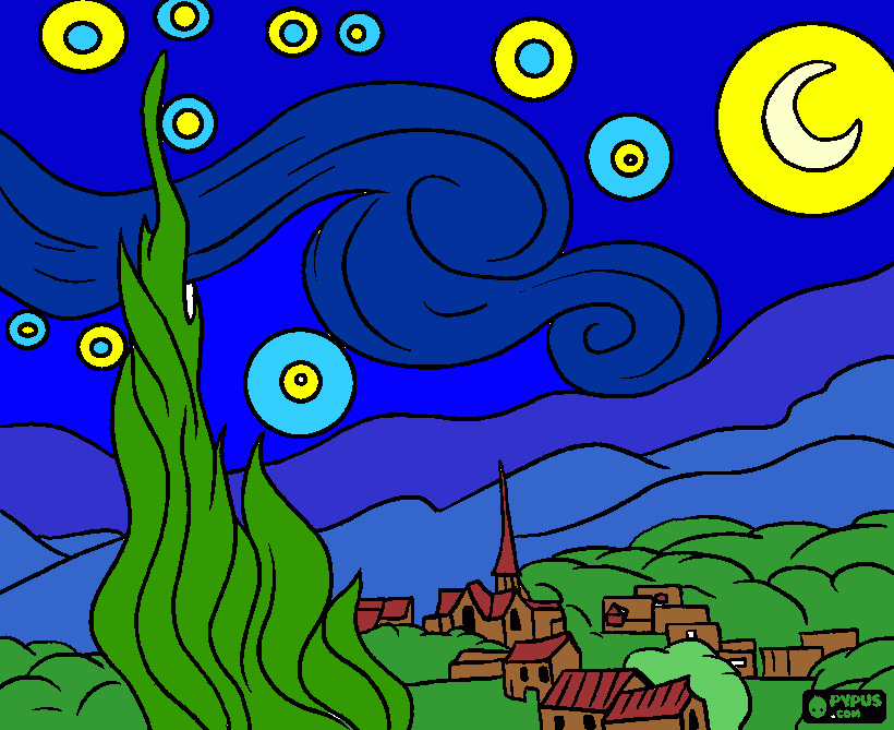 Van Gogh para colorear