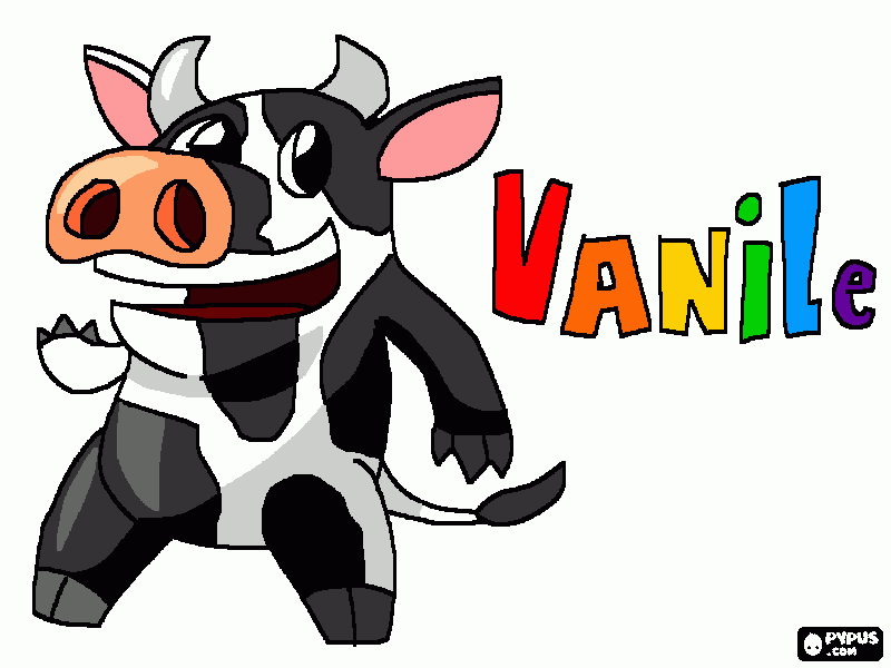 Vanila, La vaca de Diverland para colorear