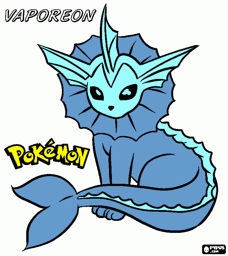 vaporeon pokemon para colorear