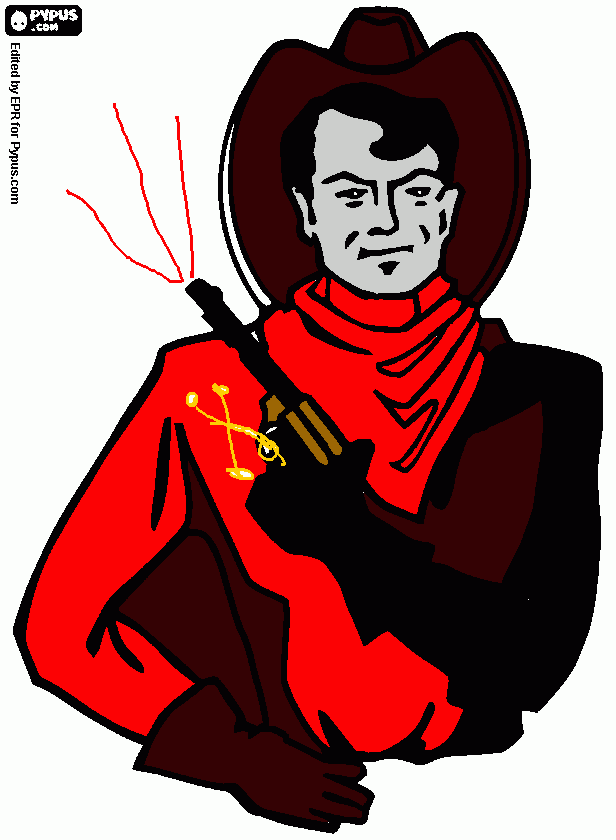 Vaquero del lejano oeste para colorear