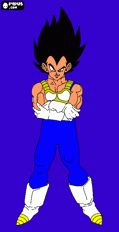 vegeta el prinsipe de los sallallines para colorear