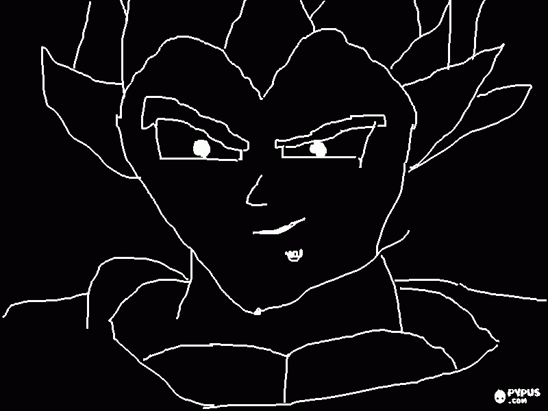 vegeta en blanco y negro para colorear