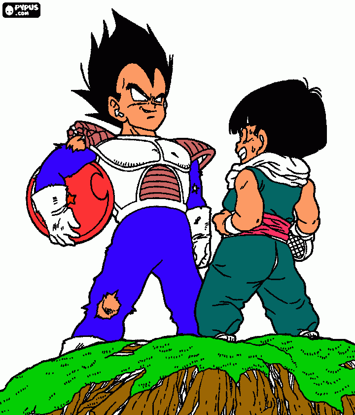 vegeta gohan para colorear