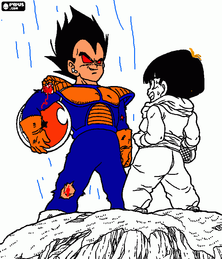 vegeta malo para colorear