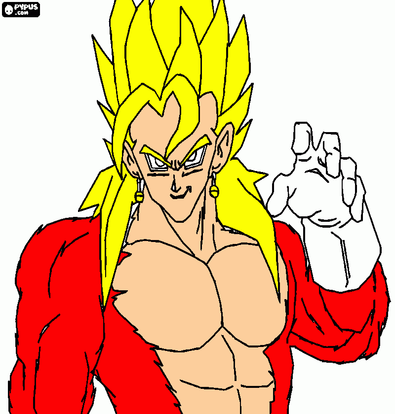 vegeta principe de los sarayines para colorear