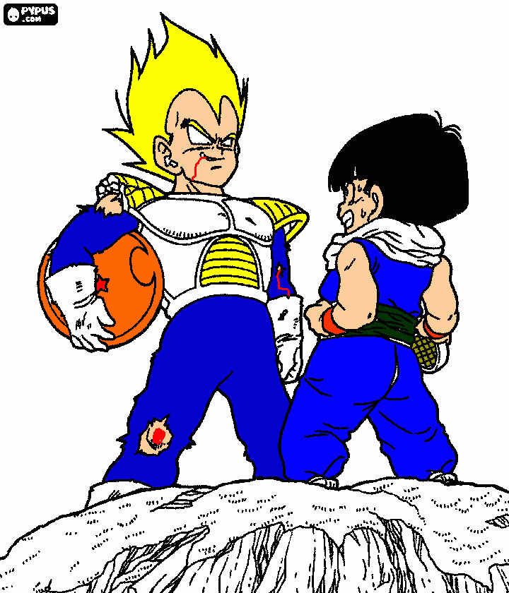 vegeta ssj vs son gohan para colorear