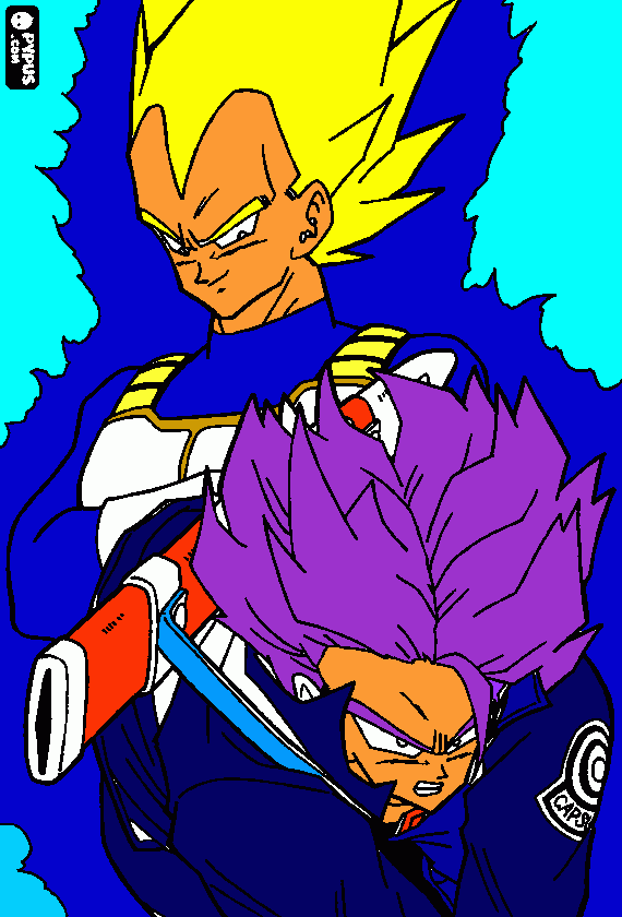 vegeta ssj y trunks del futuro fase normal para colorear