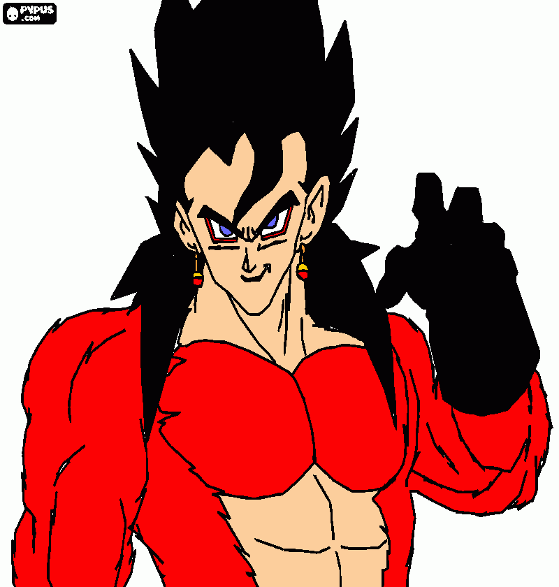 vegeta supersaian 4 energía total para colorear