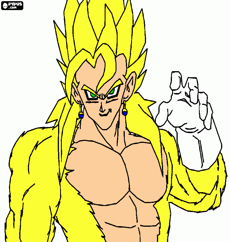 vegetto super saiyayin 4 dorado para colorear