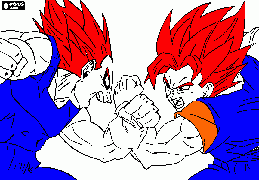 veggetto,vs,vegeta para colorear