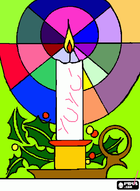 vela de colores para colorear