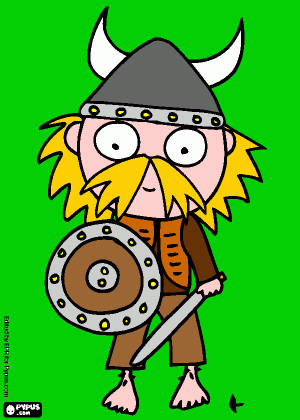 Vikingo tierno para colorear