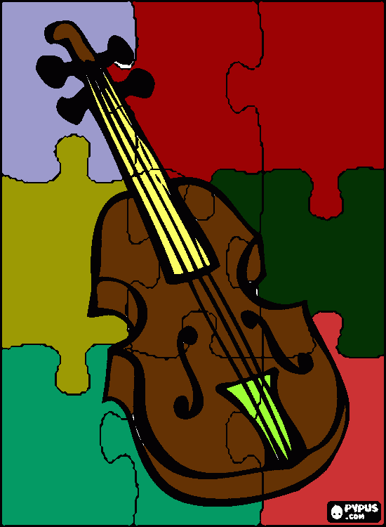 violin rompecabezas bb para colorear