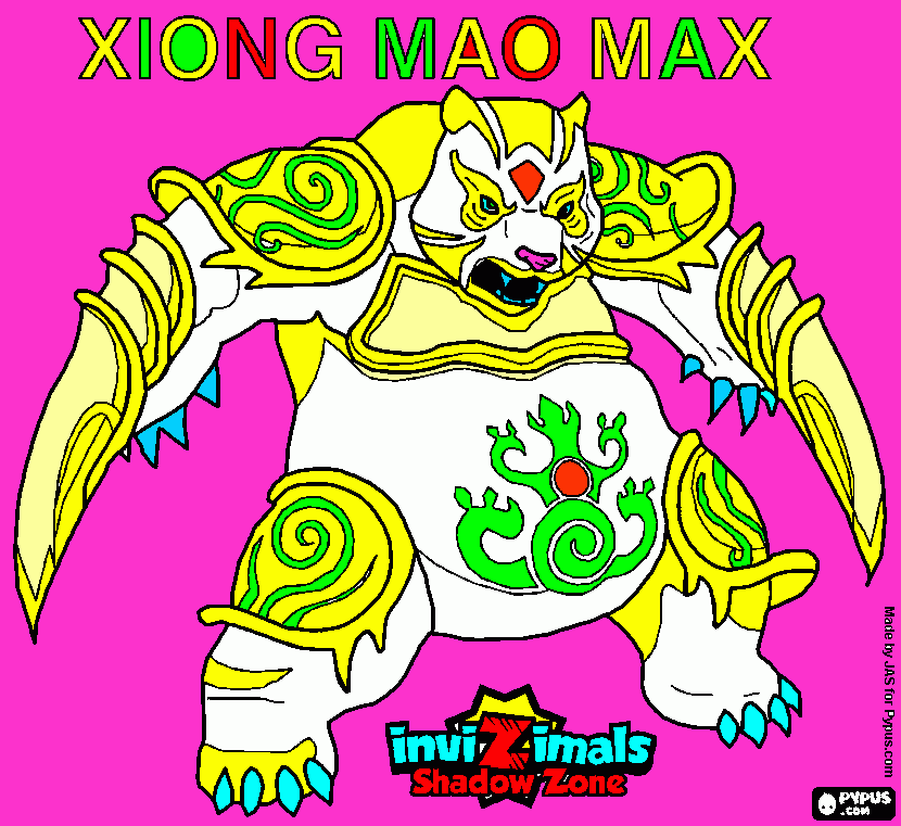 xiong mao max de invizimals para colorear