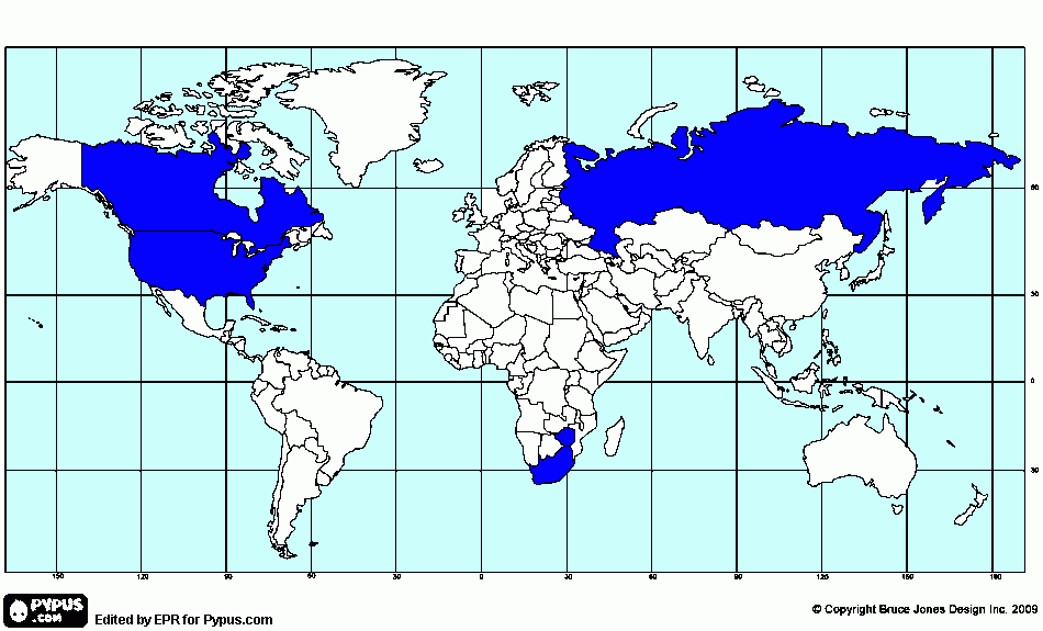 Yacimientos de platino en el mundo para colorear