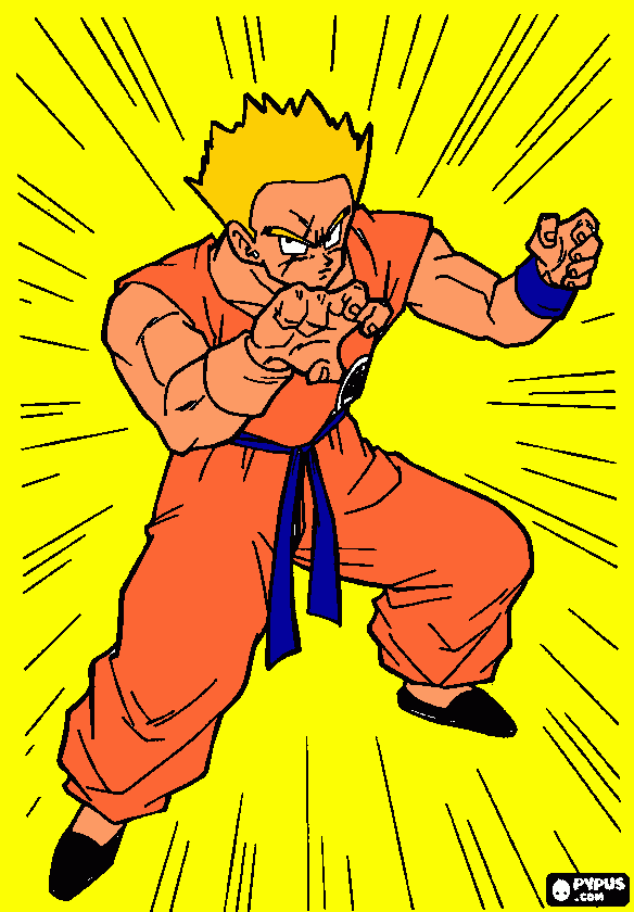 yamcha ssj para colorear