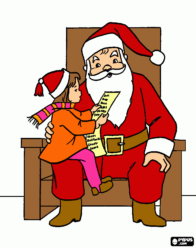 yo y papa noel para colorear