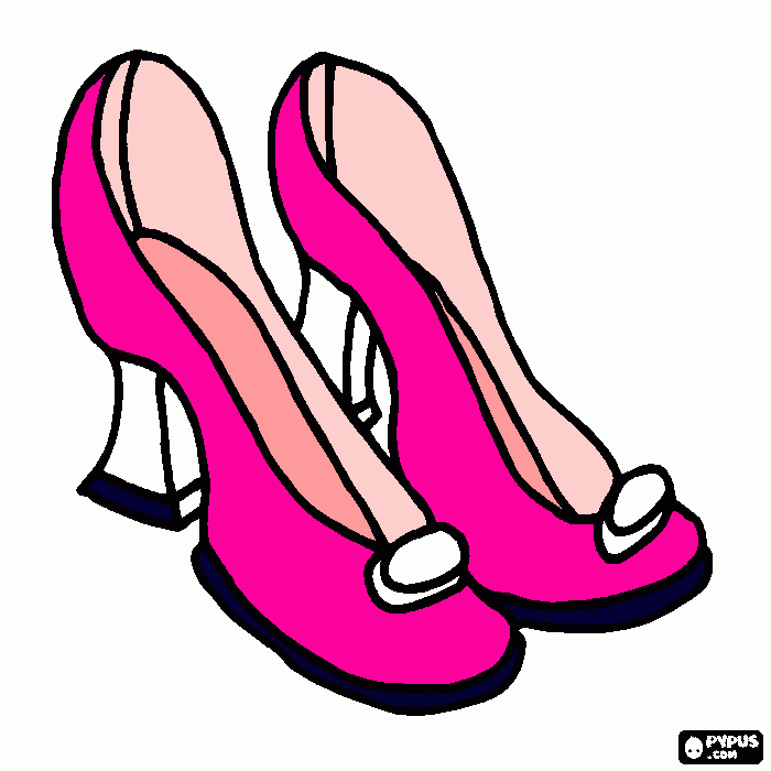 zapatitos de tacon para colorear