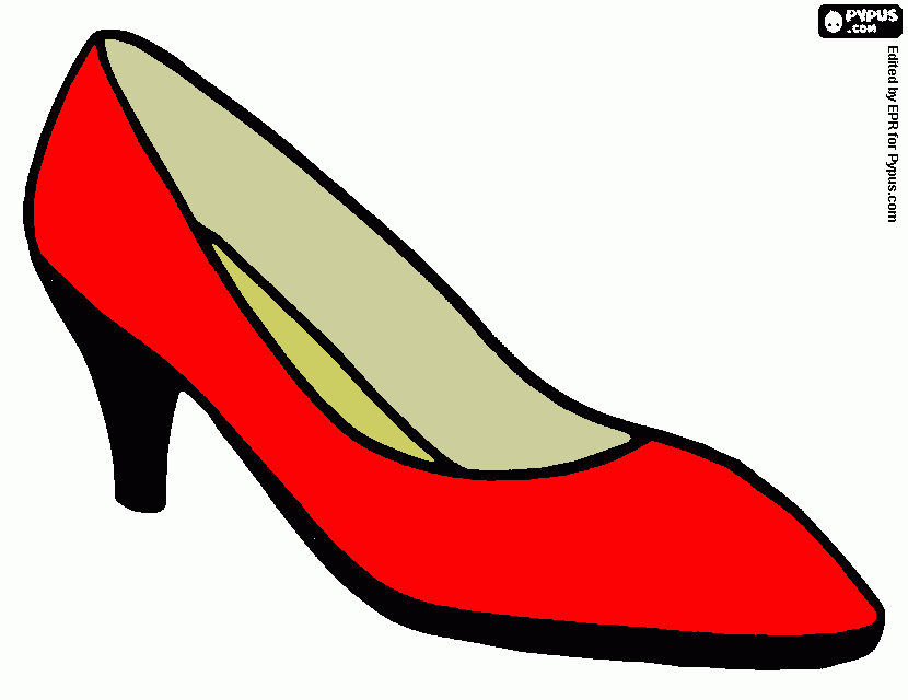 zapato mujer para colorear