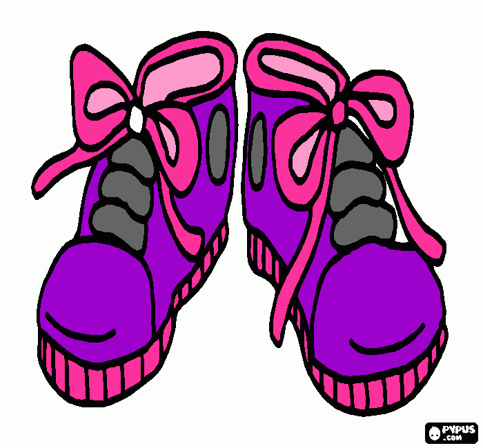 zapatos de niña para colorear, zapatos de niña para imprimir