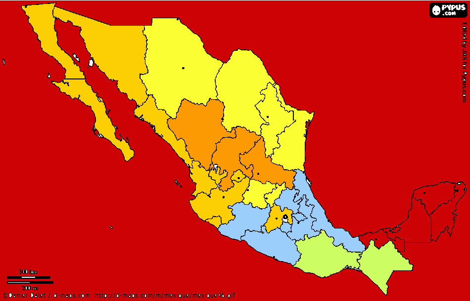 Zona Ventas Republica Mexicana  para colorear