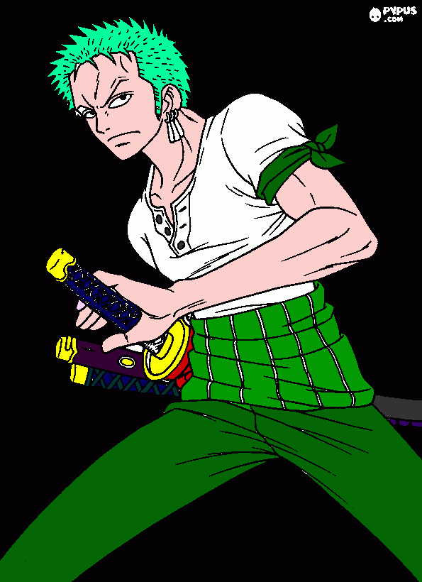 zoro roronoa wow para colorear