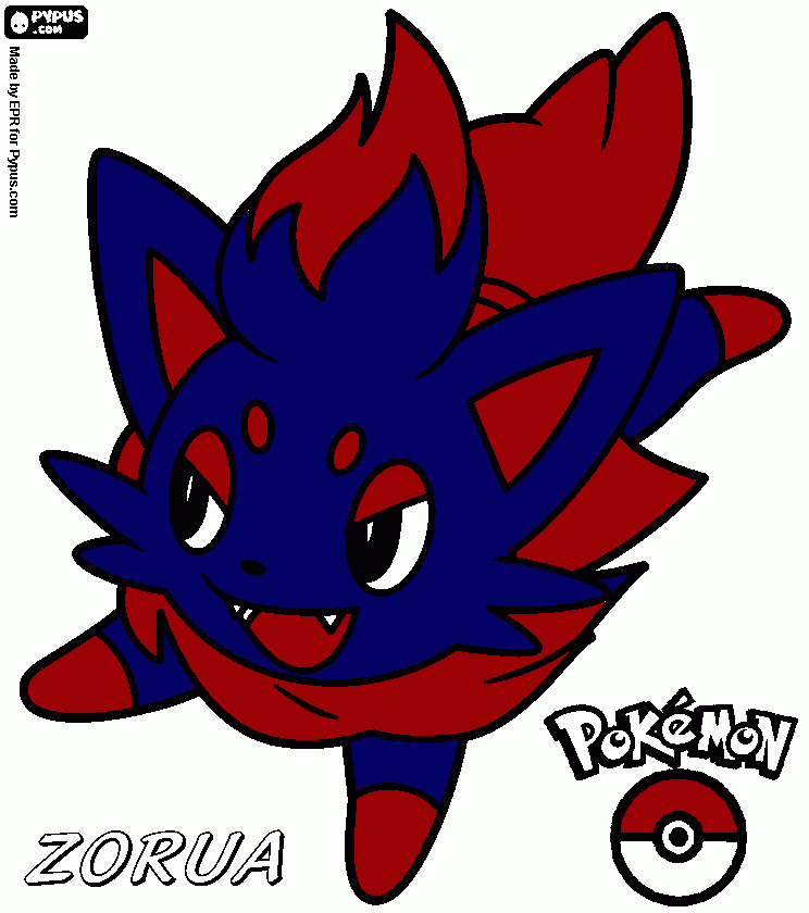 zorua un un pokemon legendario de :Tipo Siniestro para colorear